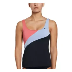 Women's Nike Colorblock Scoop Neck Tankini Swimsuit