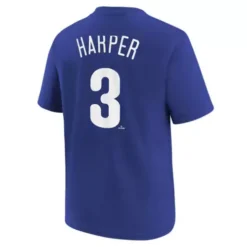 Nike Kids' Philadelphia Phillies Bryce Harper #3 Home Name & Number T-Shirt